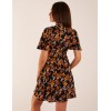 High Neck Angel Sleeve Floral Dress