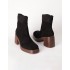 Cuffed Suede Chunky Heel Boots