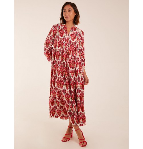 Damask Button Down Maxi Dress