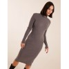 Ribbed Roll Neck Midi Dress