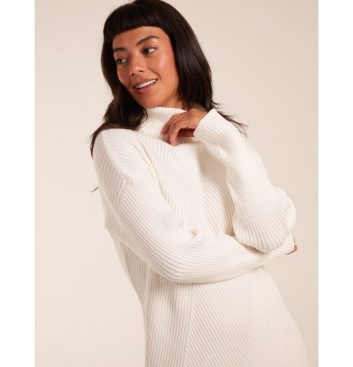 Rib Knitted Roll Neck Jumper Dress