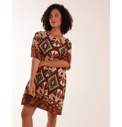 Tribal Print Short Sleeve Dress