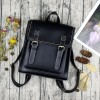 Black Leather Buckle Backpack