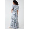 Tropical Leaf Button Through Maxi Dress