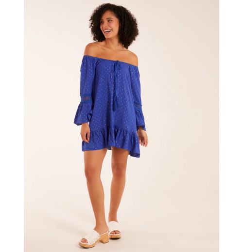 Bardot Tunic Dress With Frill Hem